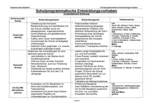 Schulprogrammatische Entwicklungsvorhaben