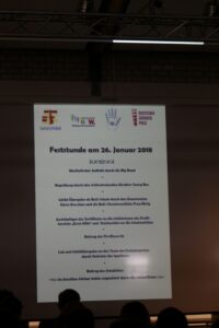 Plakat mit Informationen zur Veranstaltung am 26. Januar 2018.