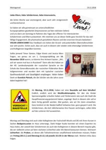 Newsletter Vom 191118