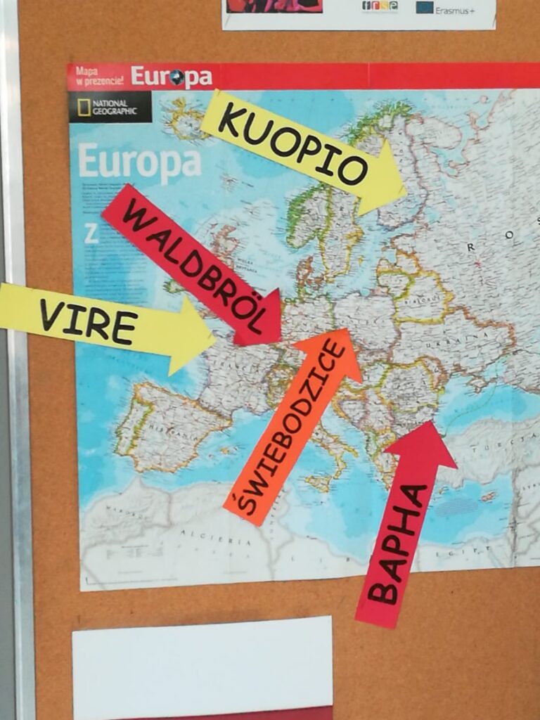 Karte von Europa mit beschrifteten Städten und Pfeilen.