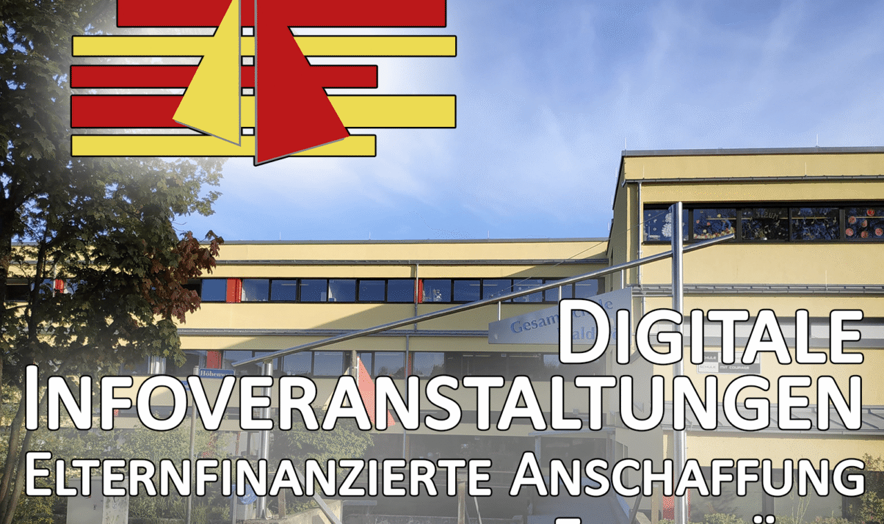 Digitale Infoveranstaltung zur elternfinanzierten Anschaffung digitaler Endgeräte.